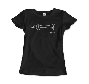 Pablo Picasso Dachshund Dog (lump) Artwork T-shirt - Women (fitted) / Black / s - T-shirt
