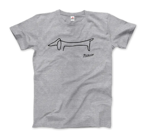 Pablo Picasso Dachshund Dog (lump) Artwork T-shirt - Men (unisex) / Heather Grey / s - T-shirt