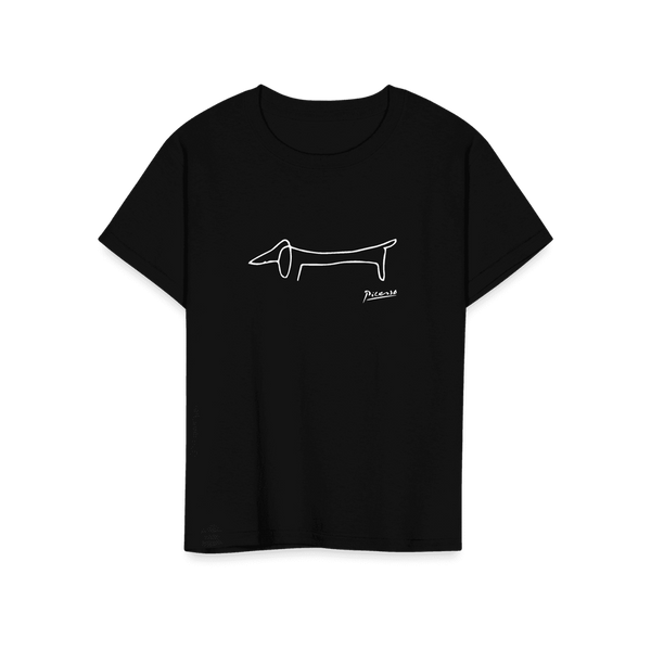 Pablo Picasso Dachshund Dog (Lump) Artwork T-Shirt - Youth / Black / S - T-Shirt