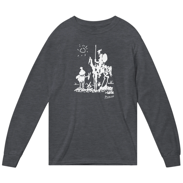 Pablo Picasso Don Quixote of La Mancha 1955 Artwork Long Sleeve Shirt - Dark Heather / Small - Long Sleeve Shirt