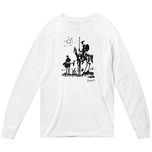 Pablo Picasso Don Quixote of La Mancha 1955 Artwork Long Sleeve Shirt - White / Small - Long Sleeve Shirt