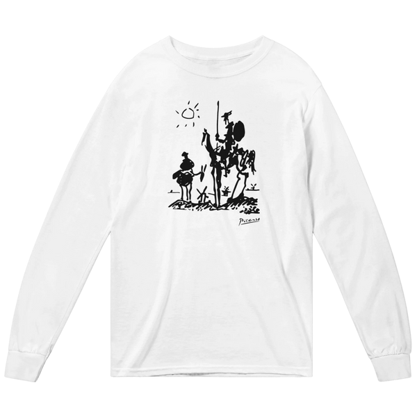 Pablo Picasso Don Quixote of La Mancha 1955 Artwork Long Sleeve Shirt - White / Small - Long Sleeve Shirt