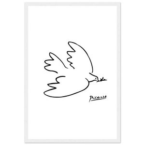 Pablo Picasso Dove of Peace Line Artwork Poster - Matte / 12 x 18″ (30 x 45cm) / White - Poster