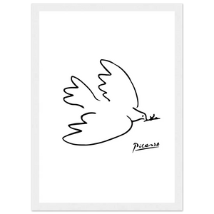 Pablo Picasso Dove of Peace Line Artwork Poster - Matte / 8 x 12″ (21 x 29.7cm) / White - Poster