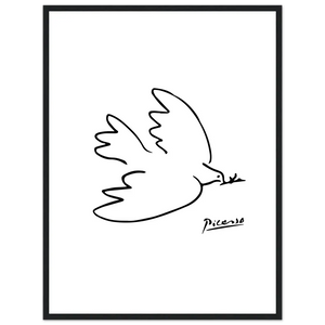 Pablo Picasso Dove of Peace Line Artwork Poster - Matte / 18 x 24″ (45 x 60cm) / Black - Poster
