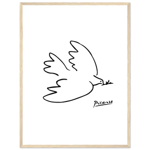 Pablo Picasso Dove of Peace Line Artwork Poster - Matte / 18 x 24″ (45 x 60cm) / Wood - Poster