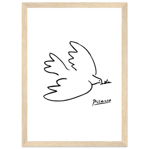 Pablo Picasso Dove of Peace Line Artwork Poster - Matte / 8 x 12″ (21 x 29.7cm) / Wood - Poster