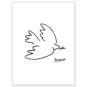 Pablo Picasso Dove of Peace Line Artwork Poster - Matte / 18 x 24″ (45 x 60cm) / White - Poster