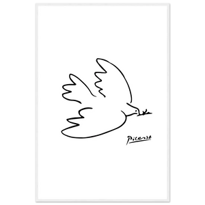 Pablo Picasso Dove of Peace Line Artwork Poster - Matte / 24 x 36″ (60 x 90cm) / White - Poster