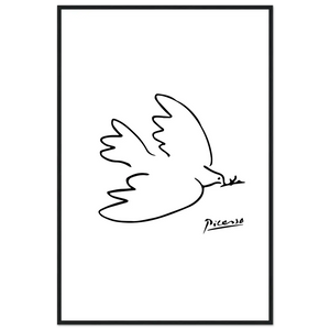 Pablo Picasso Dove of Peace Line Artwork Poster - Matte / 24 x 36″ (60 x 90cm) / Black - Poster