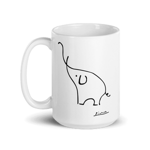 Pablo Picasso Elephant Sketch Artwork Mug - 15oz (444mL) - Mug