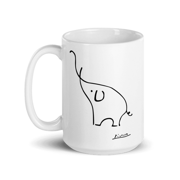 Pablo Picasso Elephant Sketch Artwork Mug - 15oz (444mL) - Mug