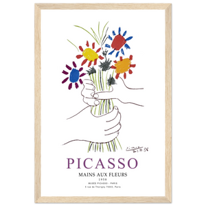 Pablo Picasso Hands with Flowers 1958 Artwork Poster - Matte / 12 x 18″ (30 x 45cm) / Wood - Poster