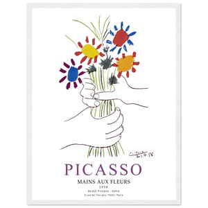 Pablo Picasso Hands with Flowers 1958 Artwork Poster - Matte / 18 x 24″ (45 x 60cm) / White - Poster