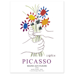 Pablo Picasso Hands with Flowers 1958 Artwork Poster - Matte / 8 x 12″ (21 x 29.7cm) / None - Poster