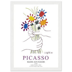 Pablo Picasso Hands with Flowers 1958 Artwork Poster - Matte / 8 x 12″ (21 x 29.7cm) / White - Poster
