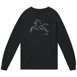 Pablo Picasso Horse Line Art Long Sleeve Shirt - Black / Small - Long Sleeve Shirt