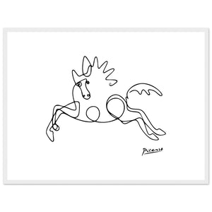 Pablo Picasso - Horse Line Art Poster - Matte / 18 x 24″ (45 x 60cm) / White - Poster