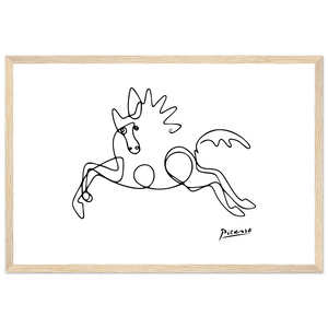 Pablo Picasso - Horse Line Art Poster - Matte / 12 x 18″ (30 x 45cm) / Wood - Poster