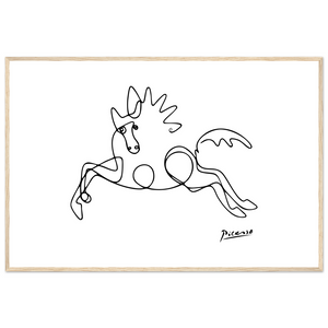Pablo Picasso - Horse Line Art Poster - Matte / 24 x 36″ (60 x 90cm) / Wood - Poster