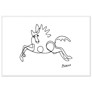 Pablo Picasso - Horse Line Art Poster - Matte / 24 x 36″ (60 x 90cm) / White - Poster