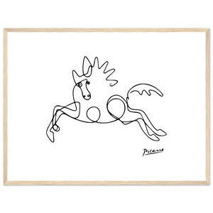 Pablo Picasso - Horse Line Art Poster - Matte / 18 x 24″ (45 x 60cm) / Wood - Poster