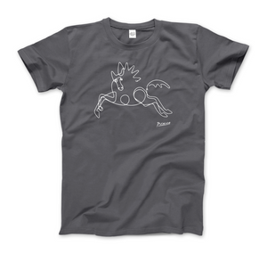 Pablo Picasso Horse Line Art T-Shirt - Men (Unisex) / Charcoal / S - T-Shirt