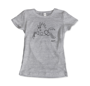 Pablo Picasso Horse Line Art T-Shirt - Women (Fitted) / Heather Grey / S - T-Shirt