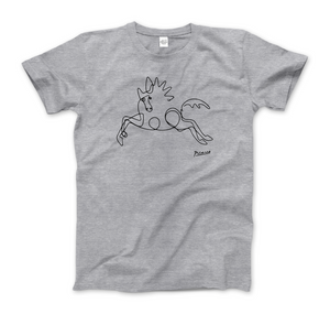 Pablo Picasso Horse Line Art T-Shirt - Men (Unisex) / Heather Grey / S - T-Shirt