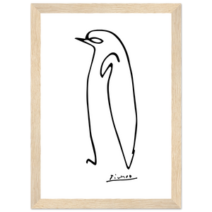 Pablo Picasso Penguin Line Artwork Poster - Matte / 8 x 12″ (21 29.7cm) Wood
