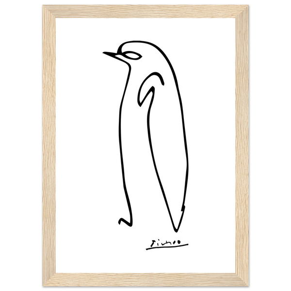 Pablo Picasso Penguin Line Artwork Poster - Matte / 8 x 12″ (21 29.7cm) Wood
