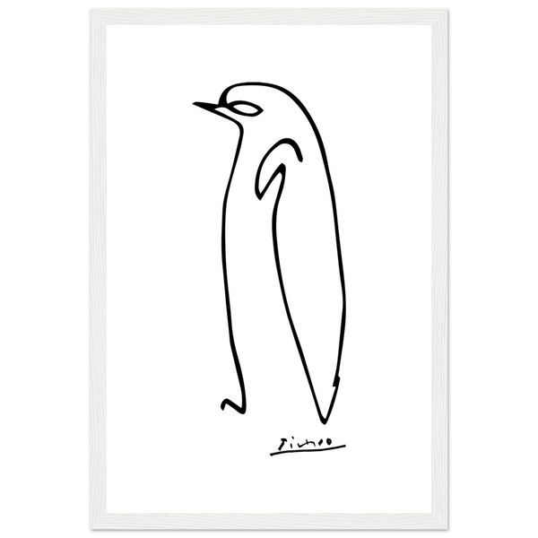 Pablo Picasso Penguin Line Artwork Poster - Matte / 12 x 18″ (30 45cm) White