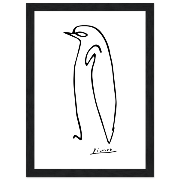 Pablo Picasso Penguin Line Artwork Poster - Matte / 8 x 12″ (21 29.7cm) Black