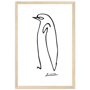 Pablo Picasso Penguin Line Artwork Poster - Matte / 12 x 18″ (30 45cm) Wood
