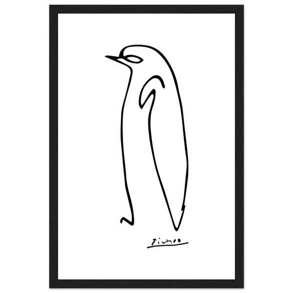 Pablo Picasso Penguin Line Artwork Poster - Matte / 12 x 18″ (30 45cm) Black