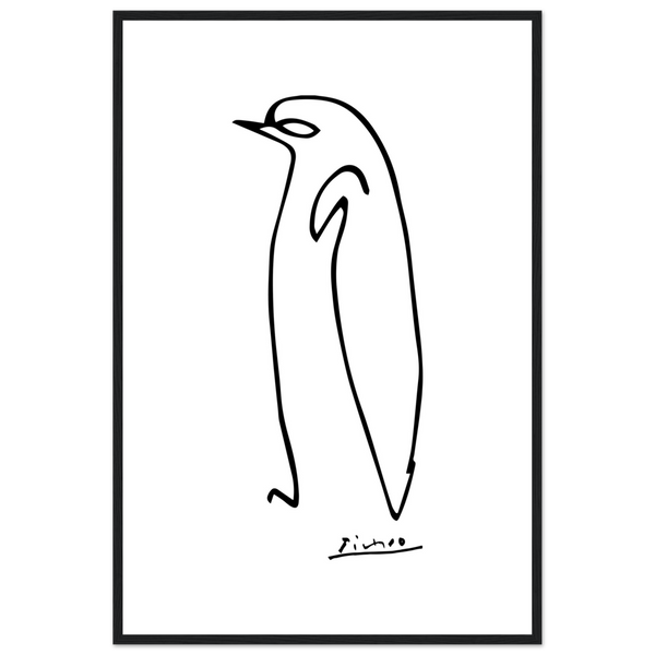 Pablo Picasso Penguin Line Artwork Poster - Matte / 24 x 36″ (60 90cm) Black