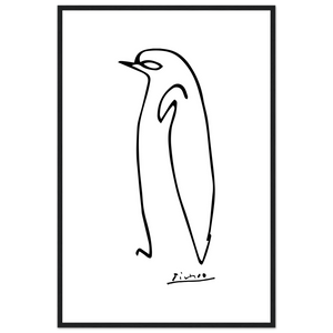Pablo Picasso Penguin Line Artwork Poster - Matte / 24 x 36″ (60 90cm) Black