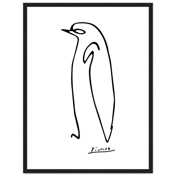 Pablo Picasso Penguin Line Artwork Poster - Matte / 18 x 24″ (45 60cm) Black
