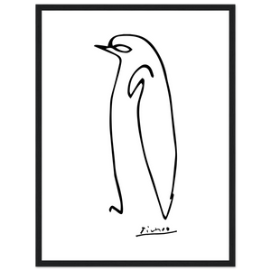Pablo Picasso Penguin Line Artwork Poster - Matte / 18 x 24″ (45 60cm) Black