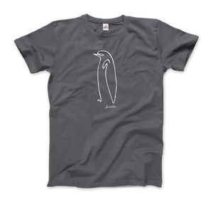 Pablo Picasso Penguin Line Artwork T - Shirt - Men (Unisex) / Charcoal / S - T - Shirt