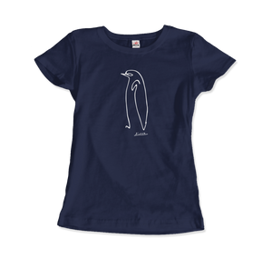 Pablo Picasso Penguin Line Artwork T - Shirt - Women (Fitted) / Navy / S - T - Shirt