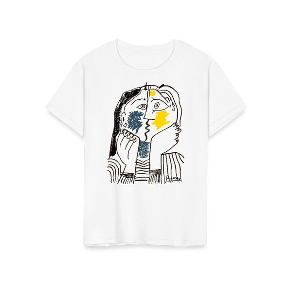 Pablo Picasso The Kiss 1979 Artwork T - Shirt - Youth / White / S - T - Shirt