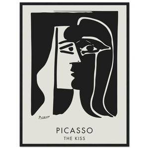 Pablo Picasso The Kiss Artwork Poster - Matte / 18 x 24″ (45 x 60cm) / Black - Poster