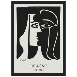 Pablo Picasso The Kiss Artwork Poster - Matte / 8 x 12″ (21 x 29.7cm) / Black - Poster