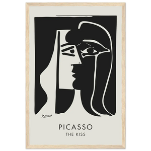 Pablo Picasso The Kiss Artwork Poster - Matte / 12 x 18″ (30 x 45cm) / Wood - Poster