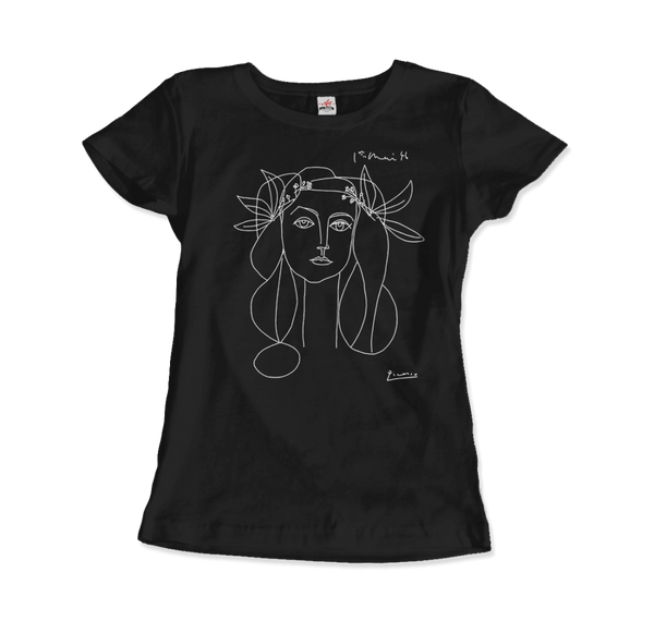 Pablo Picasso War And Peace 1952 Artwork T-Shirt - Women (Fitted) / Black / S - T-Shirt