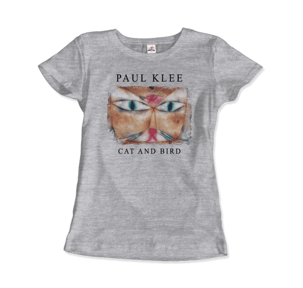 Paul Klee - Cat and Bird 1928 Artwork T-Shirt - Women / Heather Grey / S - T-Shirt