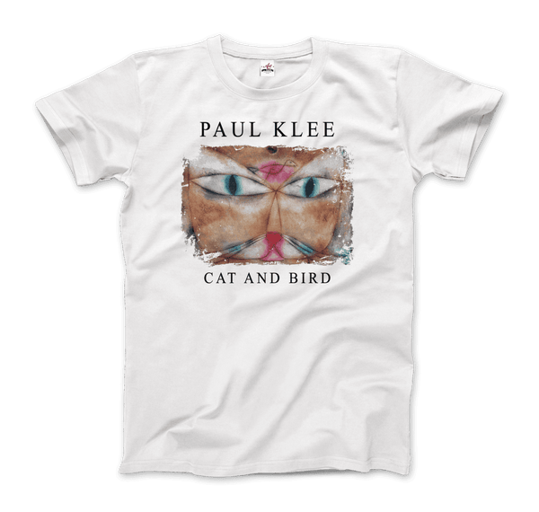 Paul Klee - Cat and Bird 1928 Artwork T-Shirt - Men / White / S - T-Shirt