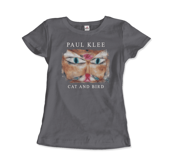 Paul Klee - Cat and Bird 1928 Artwork T-Shirt - Women / Charcoal / S - T-Shirt