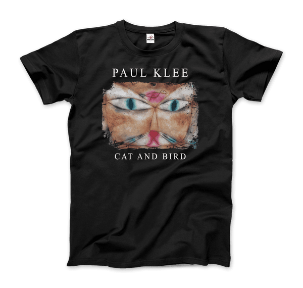 Paul Klee - Cat and Bird 1928 Artwork T-Shirt - Men / Black / S - T-Shirt